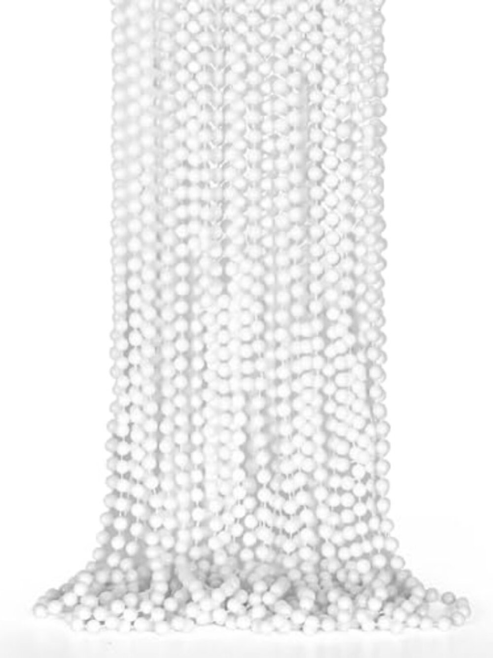Mardi Gras Beads Bulk, 12PCS White Beaded Necklace Costumes Party Favors, 33"